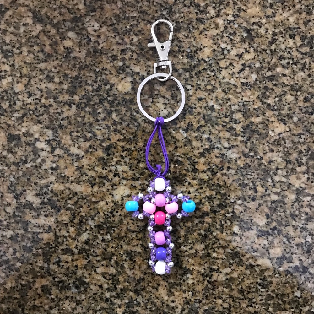 Handmade cross keychain